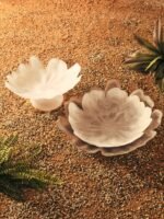 Islay Fluted White Glass Pedestal Bowl