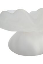 Islay Fluted White Glass Pedestal Bowl