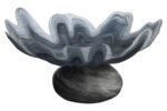 Islay Grey Fluted Glass Pedestal Bowl