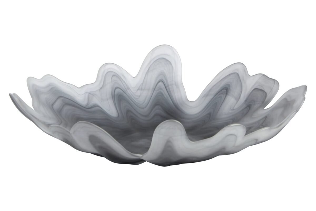 Islay Grey Fluted Glass Plate