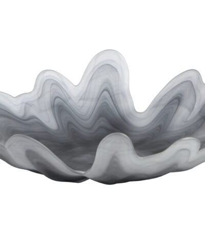 Islay Grey Fluted Glass Plate
