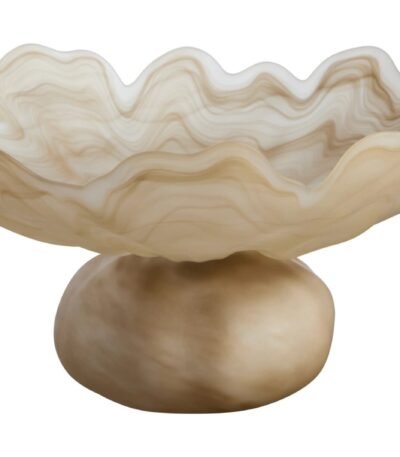 Islay Natural Fluted Glass Pedestal Bowl