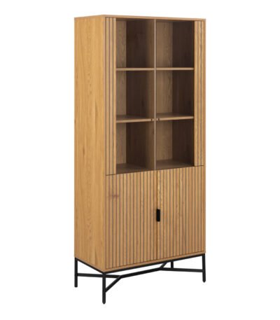 Jaipur Display Cabinet With 4 doors and 6 Shelves in Wild Oak