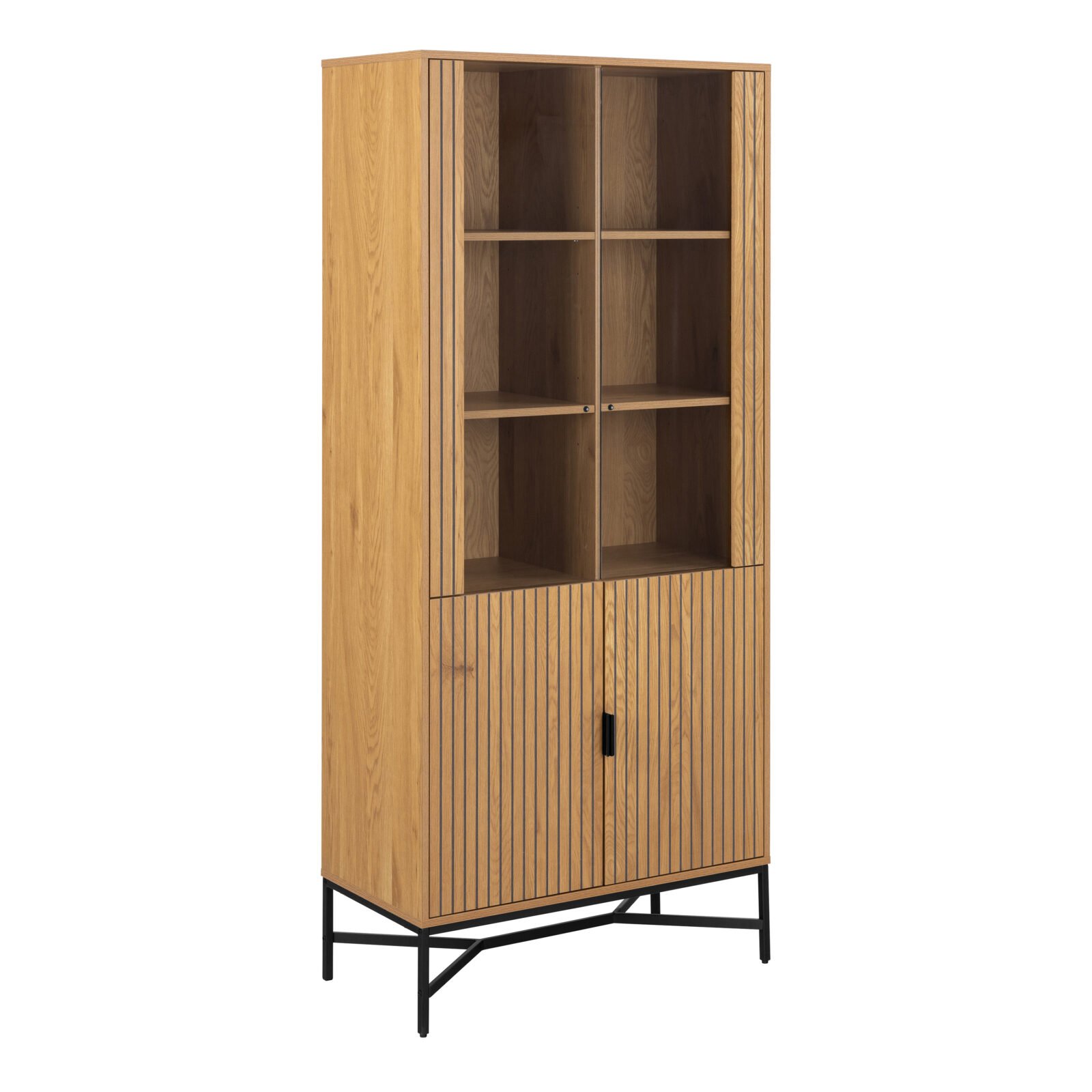 Jaipur Display Cabinet With 4 doors and 6 Shelves in Wild Oak Jaipur Display Cabinet With 4 doors and 6 Shelves in Wild Oak