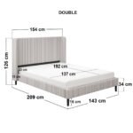 Jovanna Striped Bed with Winged Headboard Woven Fabric Brown - Image 10
