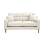 Jude 2 Seater Midcentury Beige Fabric Sofa