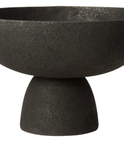Jura Black Textured Large Decorative Pedestal Bowl