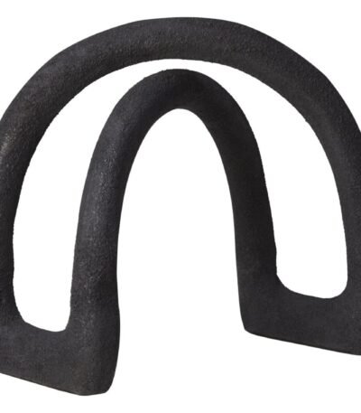 Jura Textured Black Arched Sculpture