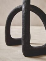 Jura Textured Black Arched Sculpture