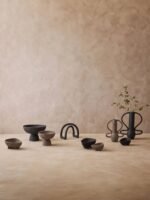 Jura Textured Black Arched Sculpture
