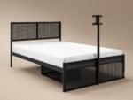 Kage Metal TV Bed with Storage & LED Black - Image 5