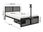 Kage Metal TV Bed with Storage & LED Black - Image 8