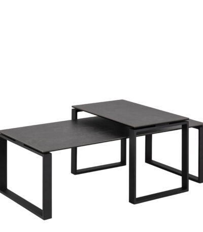Katrine Ceramic Coffee Table Set in Black