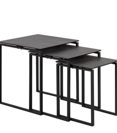 Katrine Ceramic Nest of Tables in Black Set of 3