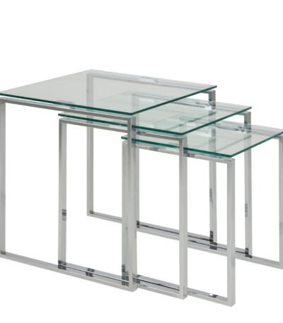 Katrine Nest of Tables with Glass Top Set of 3