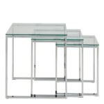 Katrine Nest of Tables with Glass Top Set of 3