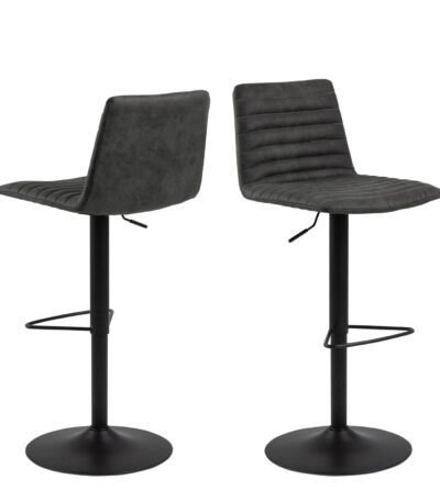 Kimmy Bar Stool in Grey Fabic Set of 2