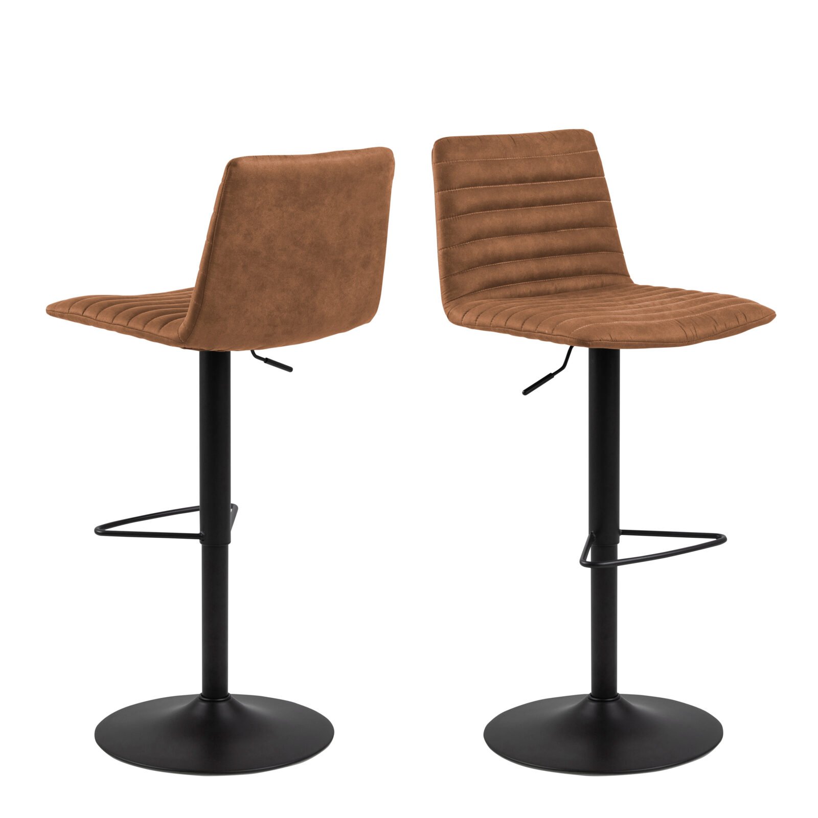 Kimmy Bar Stool with Brown Fabric in Set of 2 Kimmy Bar Stool with Brown Fabric in Set of 2