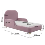 Kira Upholstered Single Bed with Side Rails