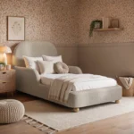 Kira Upholstered Single Bed with Side Rails