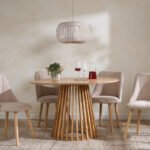 Kylo Round Slatted Dining Table & 4 Chairs