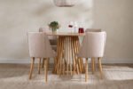 Kylo Round Slatted Dining Table & 4 Chairs - Image 2
