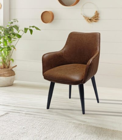 L15 Vintage Tan Dining Chair