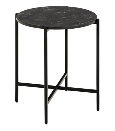 Lamoine Round Side Table in Matt Black