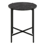 Lamoine Round Side Table in Matt Black