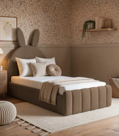 Lapin Single Bed with Bunny Headboard and Drawer