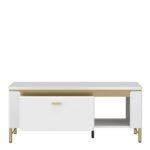 Lazio Coffee Table 1 Drawer in Alpine White/White Gloss