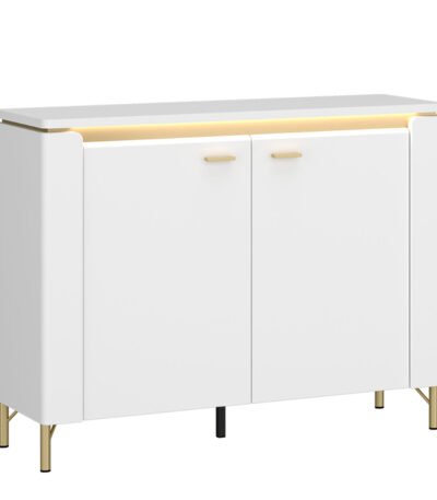Lazio Sideboard 2 Door in Alpine White/White Gloss