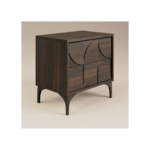 Leon Geometric Bedside Table Walnut - Image 5