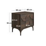 Leon Geometric Bedside Table Walnut - Image 6