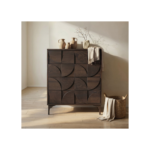 Leon Geometric Chest of Drawers Walnut