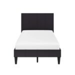 Leto Faux Leather Bed Frame Dark Brown - Image 10