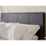 Leto Faux Leather Bed Frame Dark Brown - Image 5