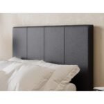 Leto Faux Leather Bed Frame Dark Brown - Image 6