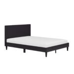 Leto Faux Leather Bed Frame Dark Brown - Image 7