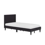 Leto Faux Leather Bed Frame Dark Brown - Image 8