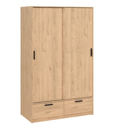 Line Wardrobe with 2 Doors 2 Drawers in Jackson Hickory Oak