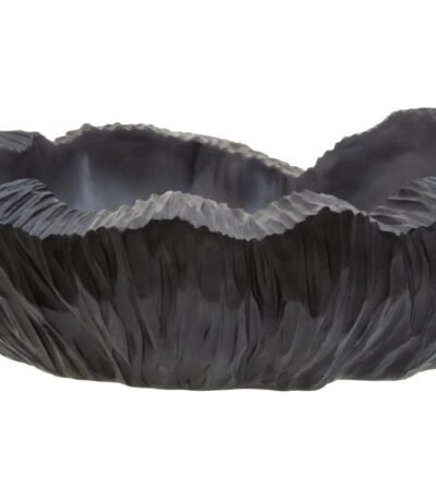 Lismore Black Curved Textured Decorative Bowl