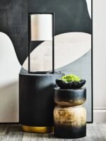 Lismore Black Curved Textured Decorative Bowl
