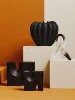 Lismore Black Textured Vase