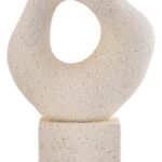 Lismore Cream Textured Abstract Loop Sculpture on Pedestal