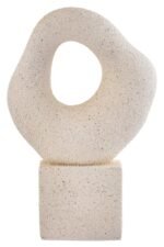 Lismore Cream Textured Abstract Loop Sculpture on Pedestal