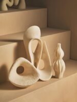 Lismore Cream Textured Geometric Sculpture