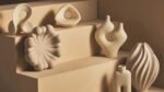 Lismore Cream Textured Geometric Sculpture