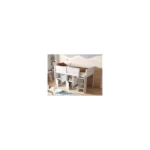 Loop Mid Sleeper Bed Cube Unit Set White with 4 Grey Doors