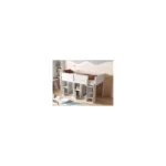 Loop Mid Sleeper Bed Cube Unit Set White with 4 White Doors